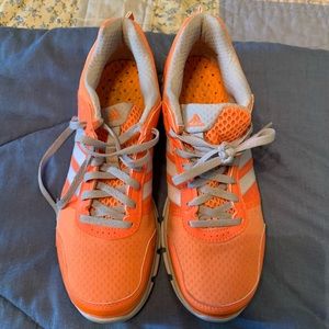 Adidas Sneakers, Orange and White, size 9